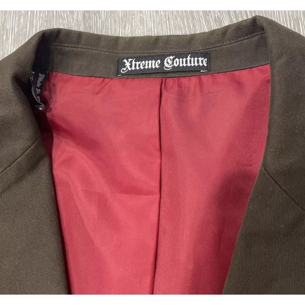 Xtreme Couture‎ Brown Jacket/ Blazer With Red Lining  Men's Size L 44-46 - Picture 5 of 11